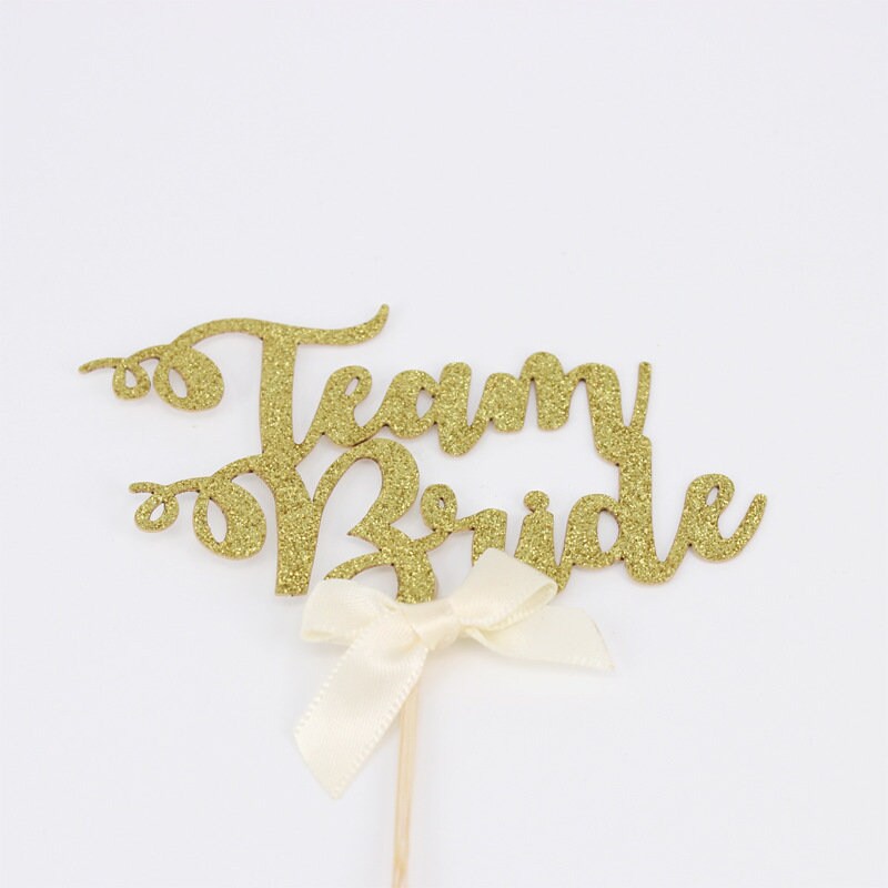 Bride To Be Team Bride Cupcake Toppers Picks, Ribbon Decor Wedding Cupcake Toppers, Hen Party Bridal Shower, Bachelorette Party, Cake Topper