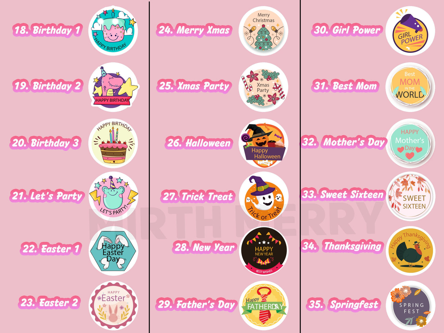 custom sticker for birthday, easter, halloween, father's day, mother's day
