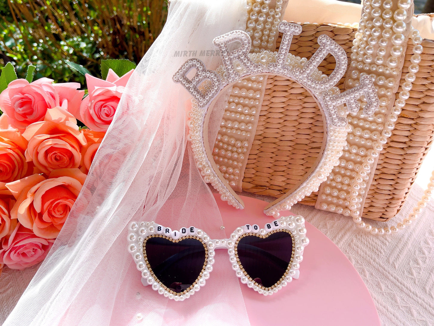 Hens Party Decorations, Bride Headband, Bride Pearl Headband, Hen Party Tiara, Bride to Be Headband, White Headpiece Bridal Shower Gift