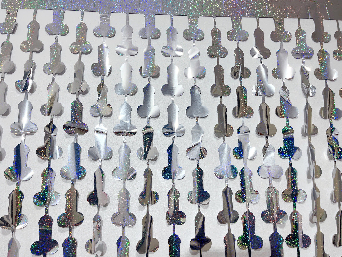 Black Penis Foil Curtain | Foil Fringe Curtain Penis Tinsel, Hen Party Bridal Shower Backdrop, Birthday Backdrop, Photo Booth, Dick Favors