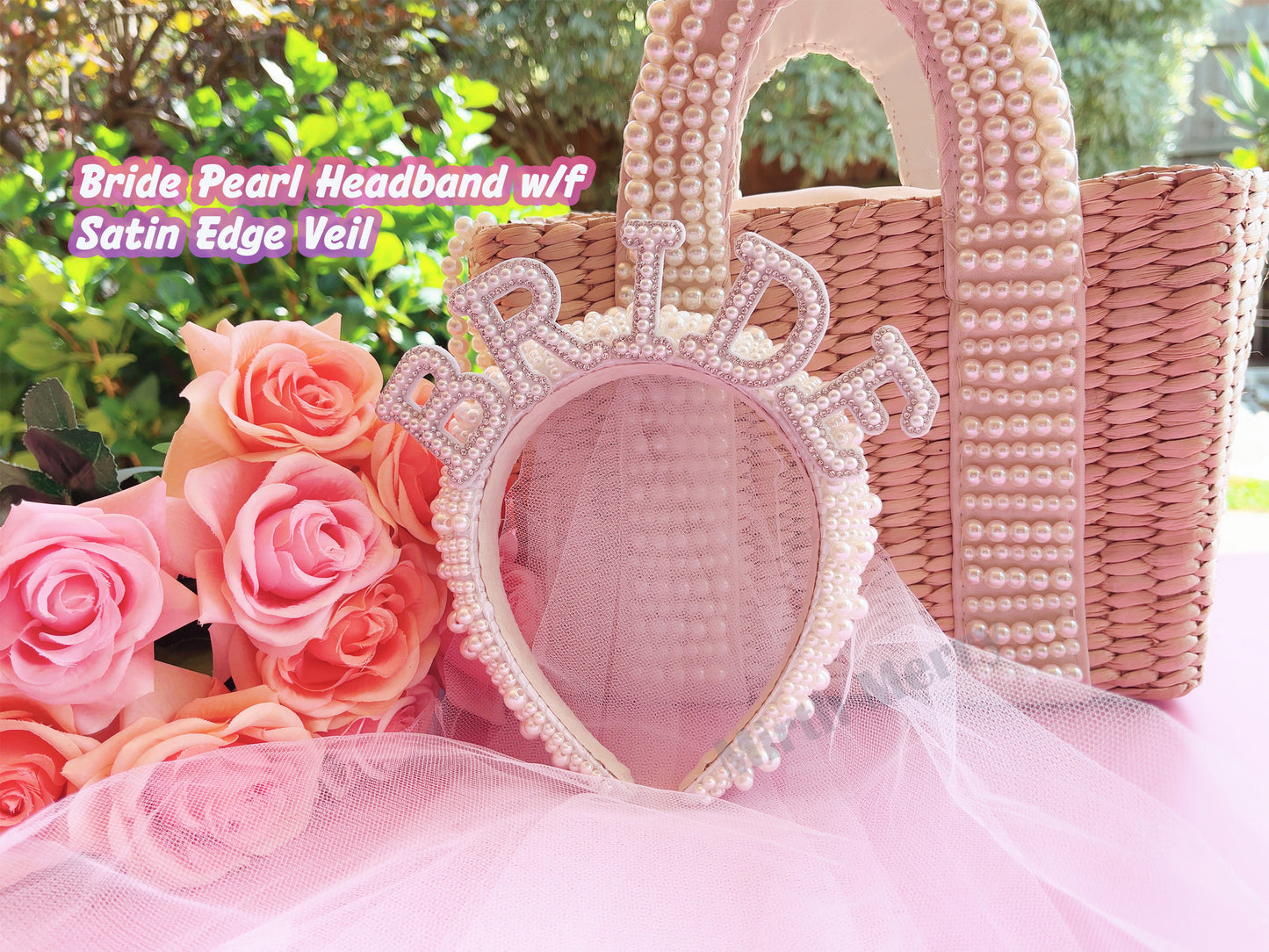Hens Party Decorations, Bride Headband, Bride Pearl Headband, Hen Party Tiara, Bride to Be Headband, White Headpiece Bridal Shower Gift