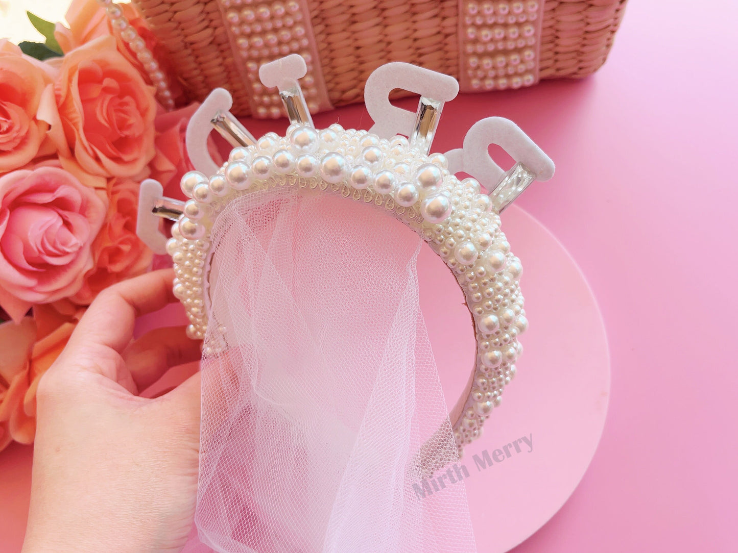 Hens Party Decorations, Bride Headband, Bride Pearl Headband, Hen Party Tiara, Bride to Be Headband, White Headpiece Bridal Shower Gift