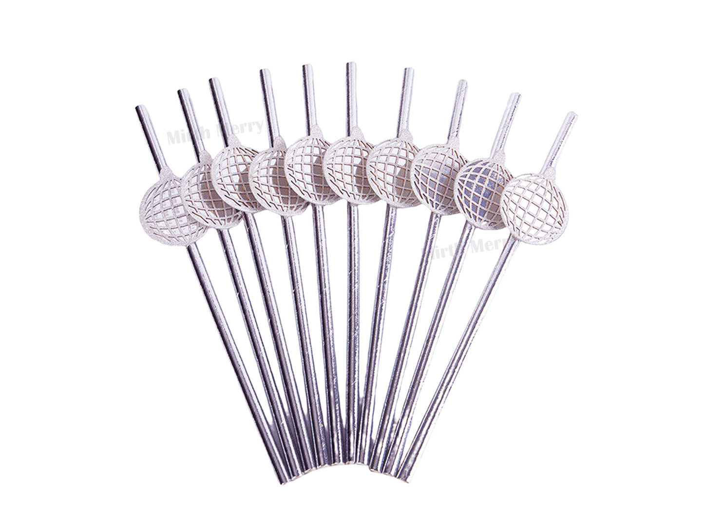 Disco Ball Iridescent Silver Paper Straw | Bachelorette Party Hen Party Decoration Supplies, 70's Disco Party Favor, Last Disco Bach Decor