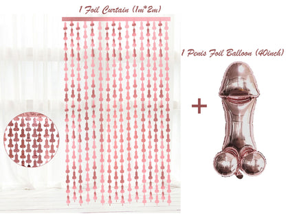 Penis Balloon | 40 inch Silver | Bachelorette Party | Same Penis Forever | Penis Tinsel Curtain| Hen Party | Bride to Be Bridal Shower