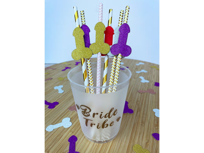 Penis Straws Bachelorette Party Hen Party Decoration Supplies, Party Favor Penis Confetti, Bridal Shower Wedding Drinking Game Bach Bash
