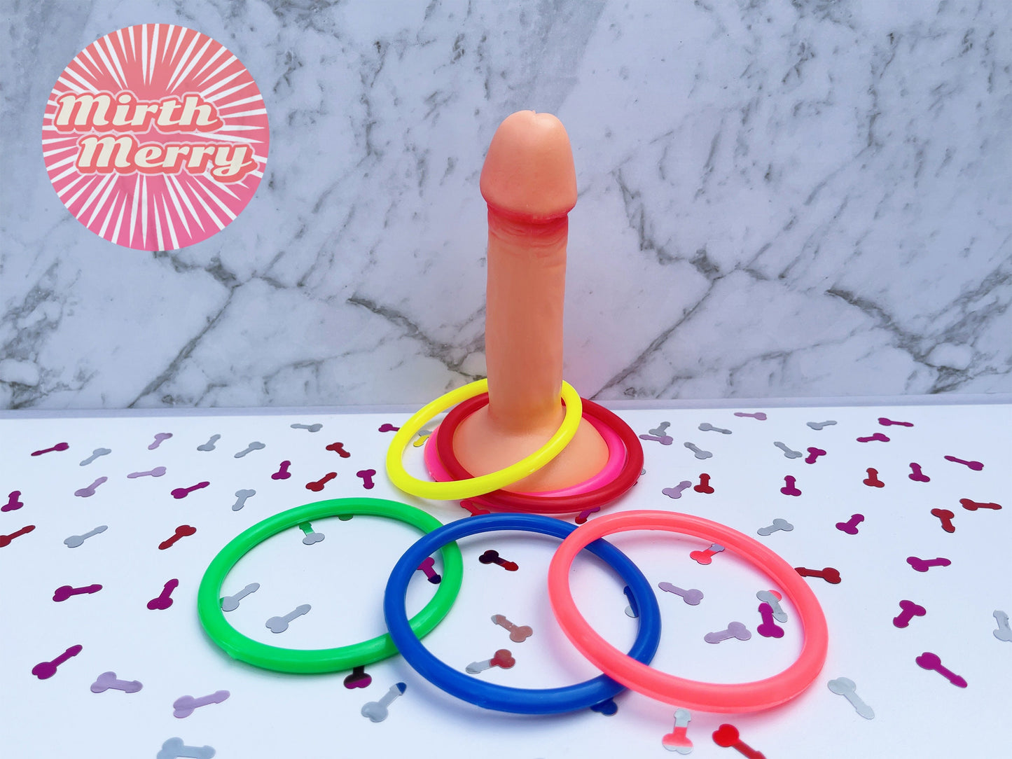 Table Top Penis Ring Toss, Hens Night Bridal Shower Decorations, Penis Hoopla Ring, Dick Favors, Junk On The Hunk, Pin The Macho Man