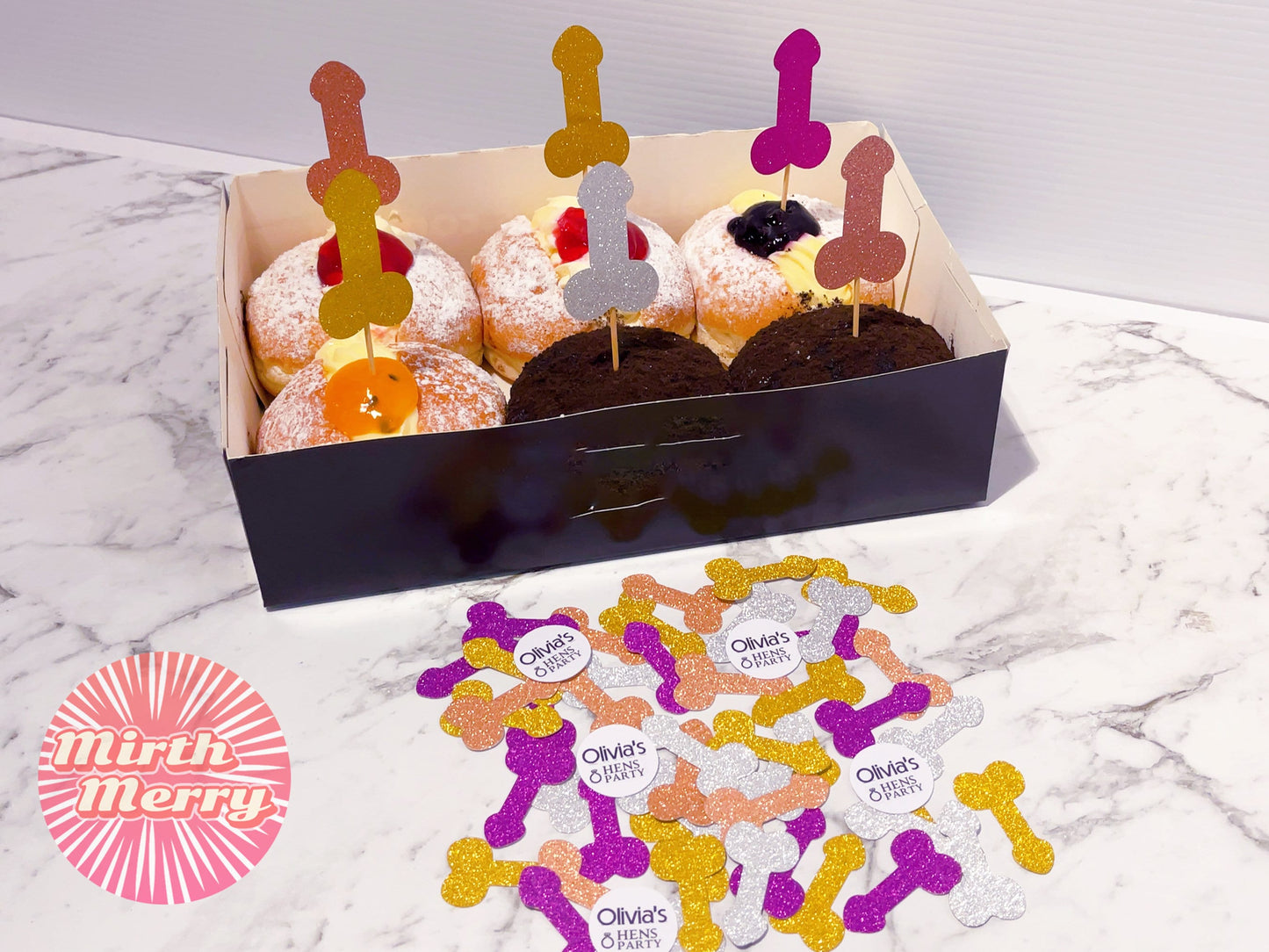 Hen Party Penis Cupcake Toppers Picks, Dick Cupcake Toppers, Hen Party Same Penis Forever Decor, Bachelorette Party Decor