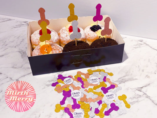 Hen Party Penis Cupcake Toppers Picks, Dick Cupcake Toppers, Hen Party Same Penis Forever Decor, Bachelorette Party Decor