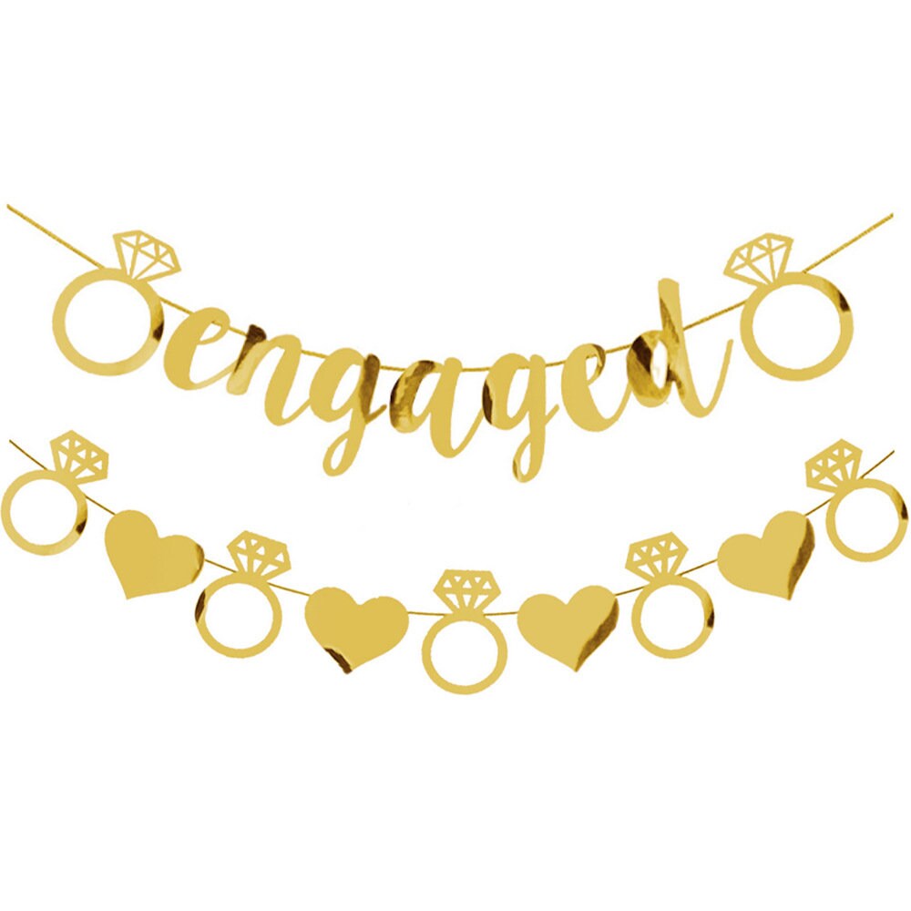 Bride To Be Engaged Party, Heart Shaped Banner, Hens Party Bridal Shower Decorations, Engagement Banner, Rose Gold & Gold