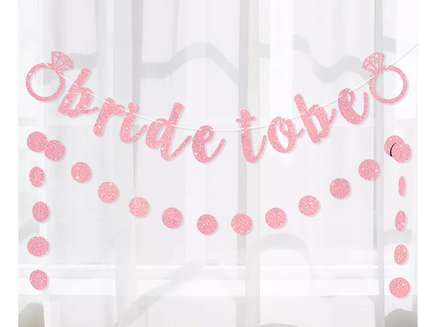 Bride To Be Banner, Rose Gold Glitter, Hen Party Banner, Bridal Shower Decor, Engagement , Hens Night Decor, Diamond Ring