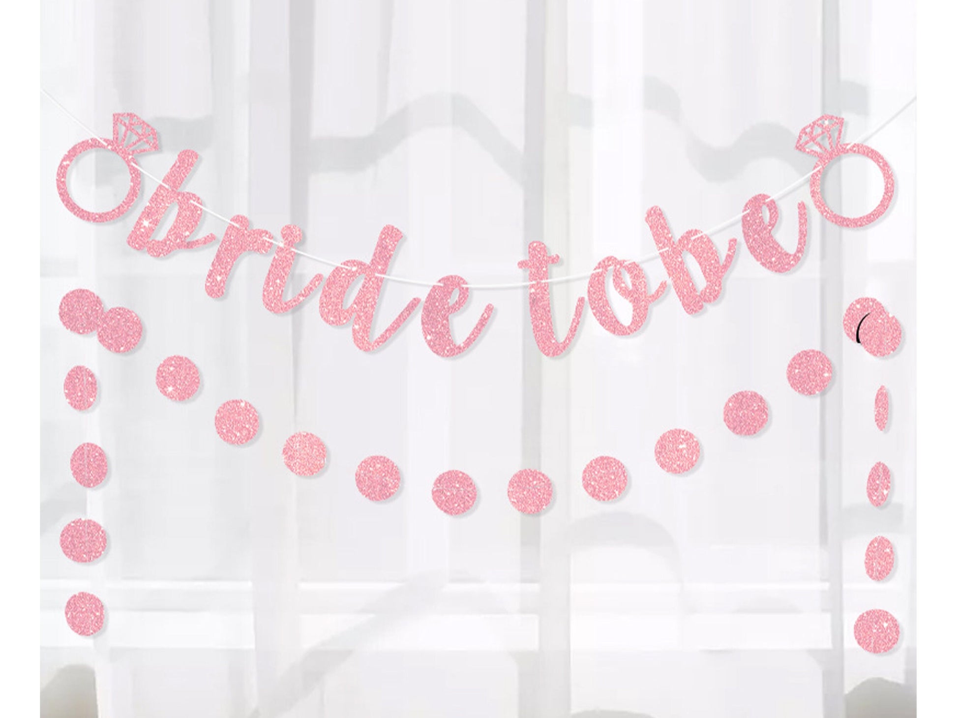 Bride To Be Banner, Rose Gold Glitter, Hen Party Banner, Bridal Shower Decor, Engagement , Hens Night Decor, Diamond Ring