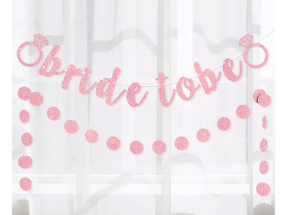 Bride To Be Banner, Rose Gold Glitter, Hen Party Banner, Bridal Shower Decor, Engagement , Hens Night Decor, Diamond Ring