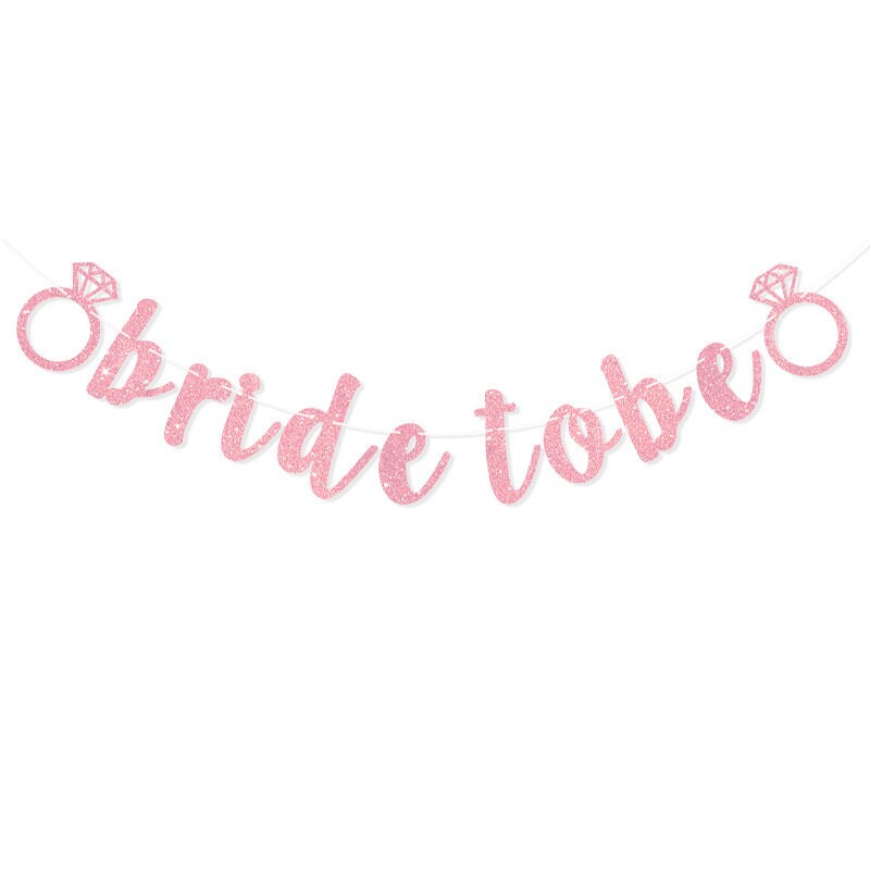 Bride To Be Banner, Rose Gold Glitter, Hen Party Banner, Bridal Shower Decor, Engagement , Hens Night Decor, Diamond Ring