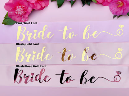 Bride Sash+Bride Straw | Hen Party Sash | Sash for Bride - Rose Gold Foil | Bride To Be | Bachelorette Favors | Engagement Party Gift