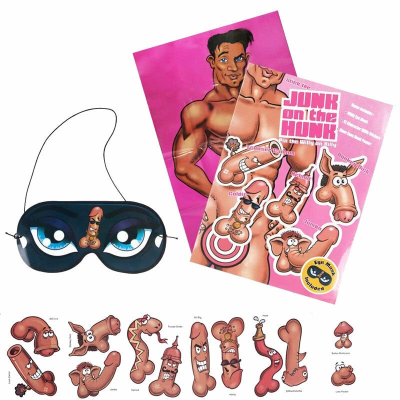 Pin the Macho on the Man, Junk on the Hunk, Hens Party Games, Pin the Tail on the Hunk, Bachelorette Party Supplies, Novelty Party Favors