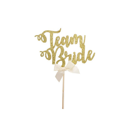 Bride To Be Team Bride Cupcake Toppers Picks, Ribbon Decor Wedding Cupcake Toppers, Hen Party Bridal Shower, Bachelorette Party, Cake Topper