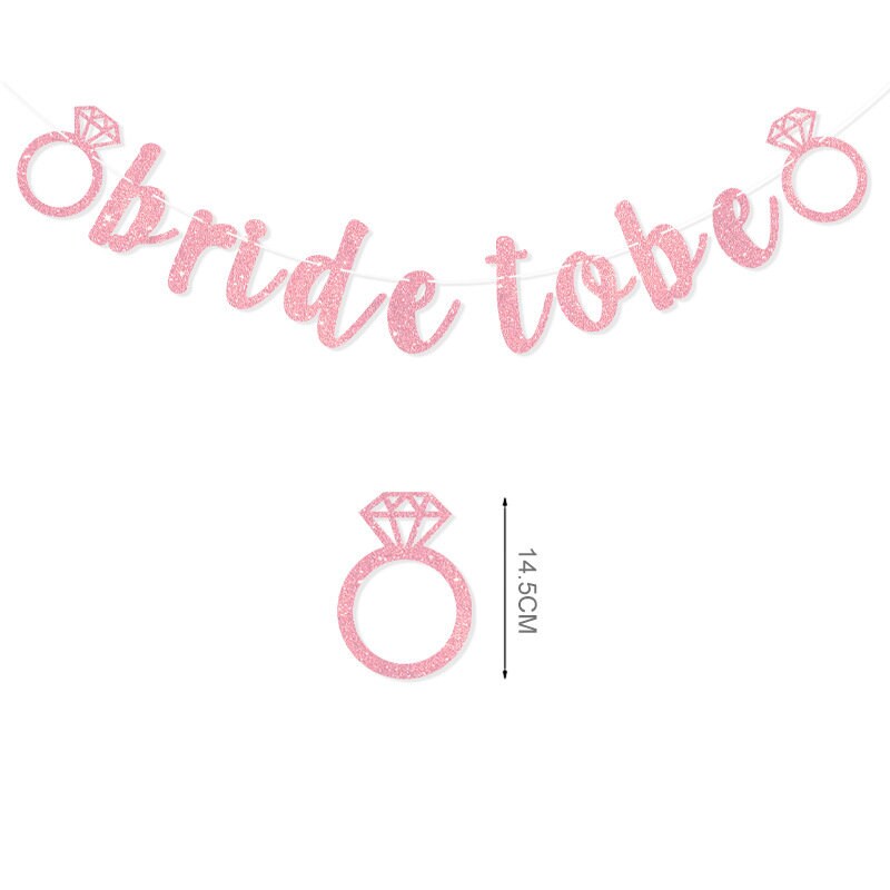 Bride To Be Banner, Rose Gold Glitter, Hen Party Banner, Bridal Shower Decor, Engagement , Hens Night Decor, Diamond Ring