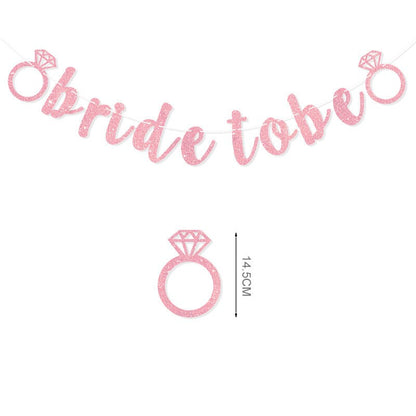 Bride To Be Banner, Rose Gold Glitter, Hen Party Banner, Bridal Shower Decor, Engagement , Hens Night Decor, Diamond Ring
