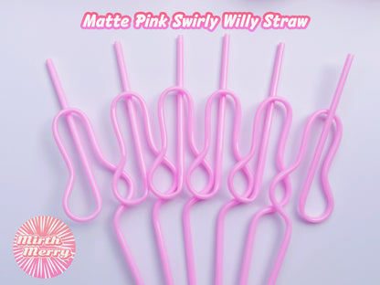Pink Swirly Penis Straw + Bride Straw,| Bachelorette Party Favors | Bride To Be Bridal Shower | Hen Party Supplies Penis