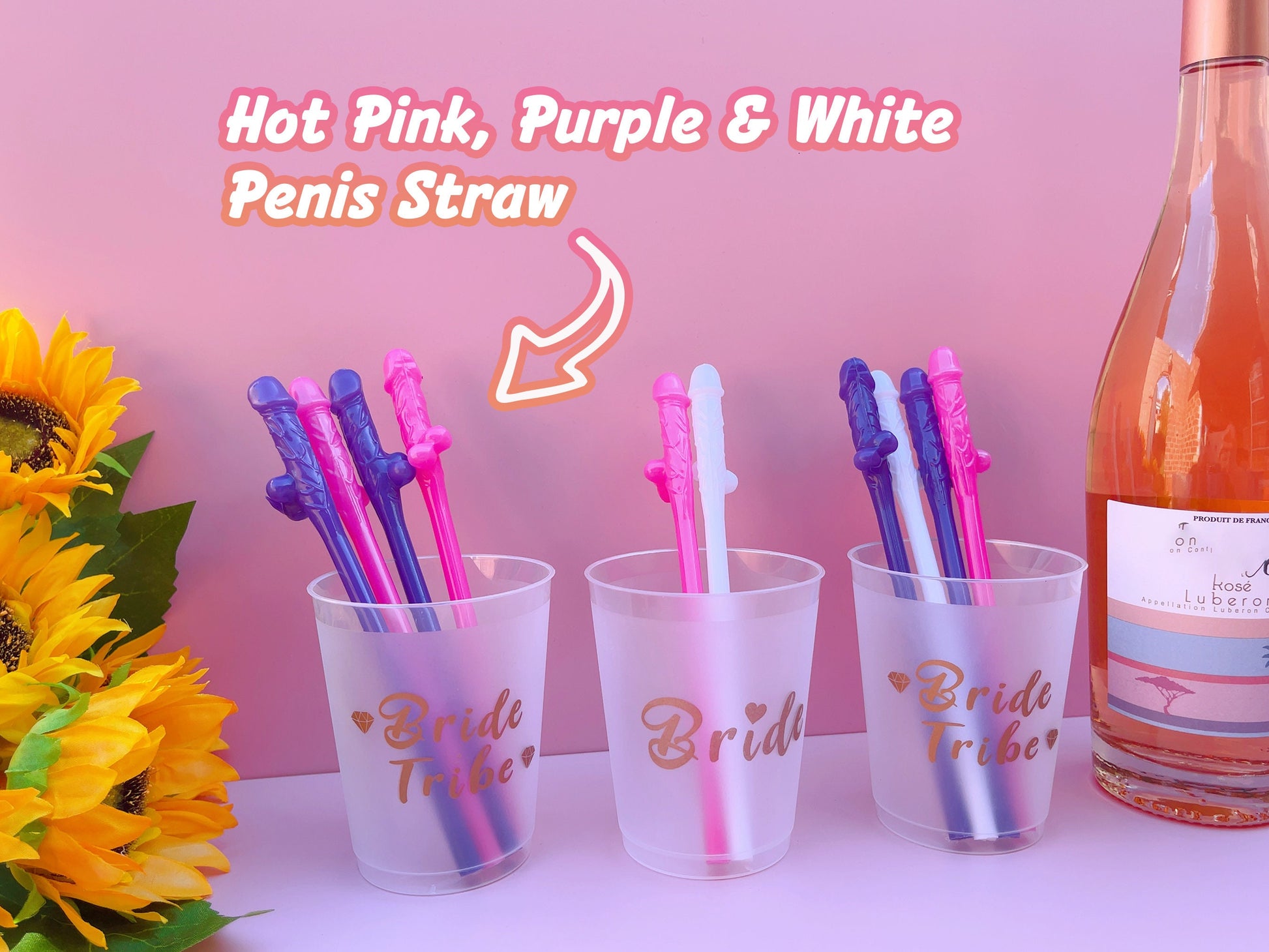 Hen Party Cups+Penis Straws | Reusable Party Cups, Hen Night Cups | Bride Tribe, Bridal Shower Cups | Bridal Shower Gift, Bridesmaid Favors
