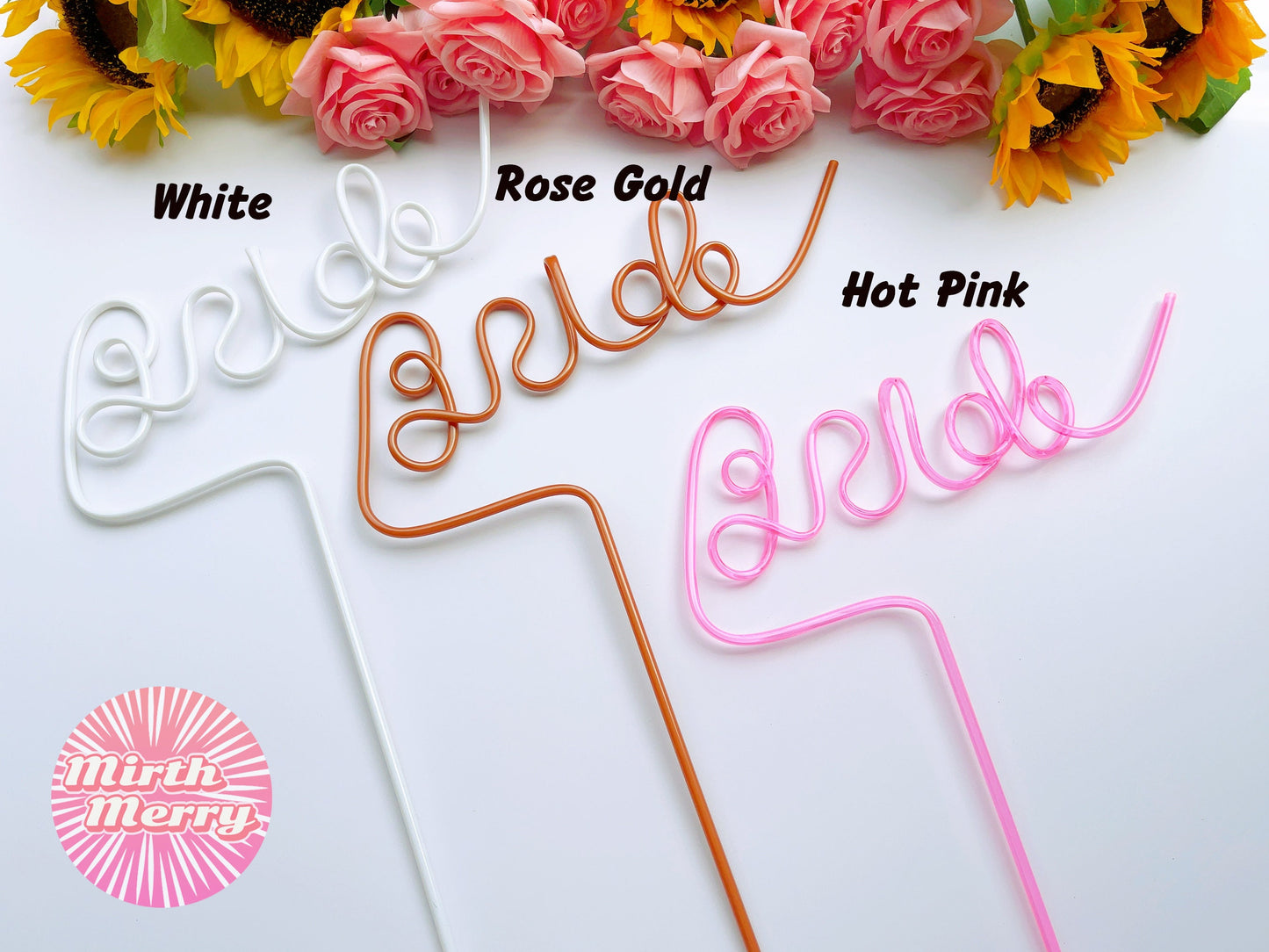 Pink Swirly Penis Straw + Bride Straw,| Bachelorette Party Favors | Bride To Be Bridal Shower | Hen Party Supplies Penis