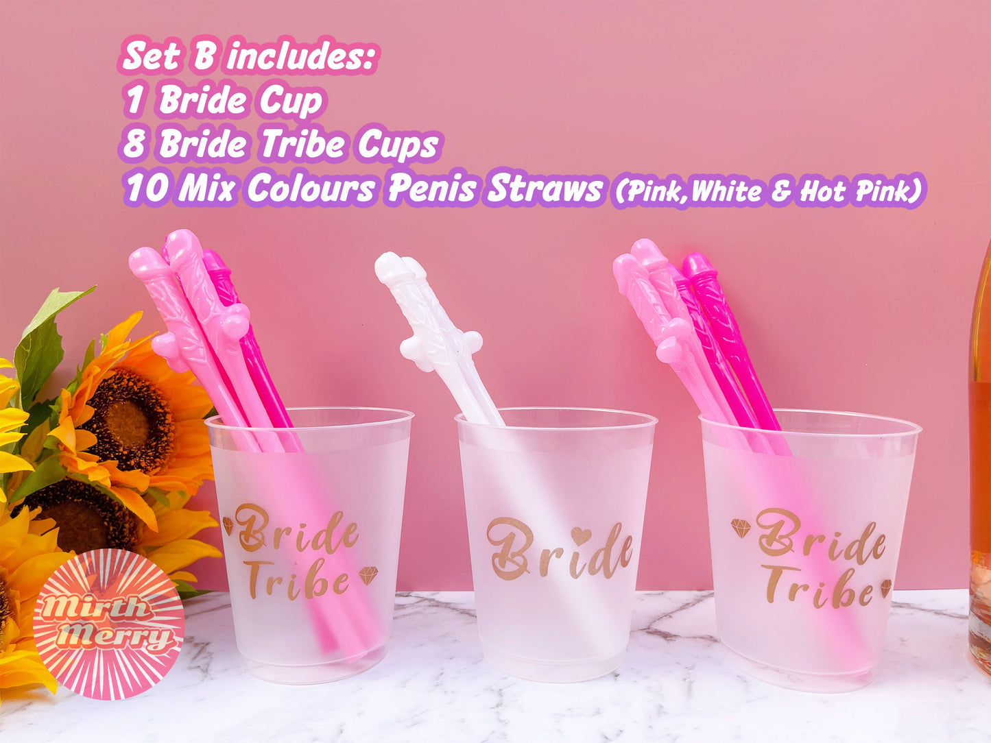 Hen Party Cups+Penis Straws | Reusable Party Cups, Hen Night Cups | Bride Tribe, Bridal Shower Cups | Bridal Shower Gift, Bridesmaid Favors