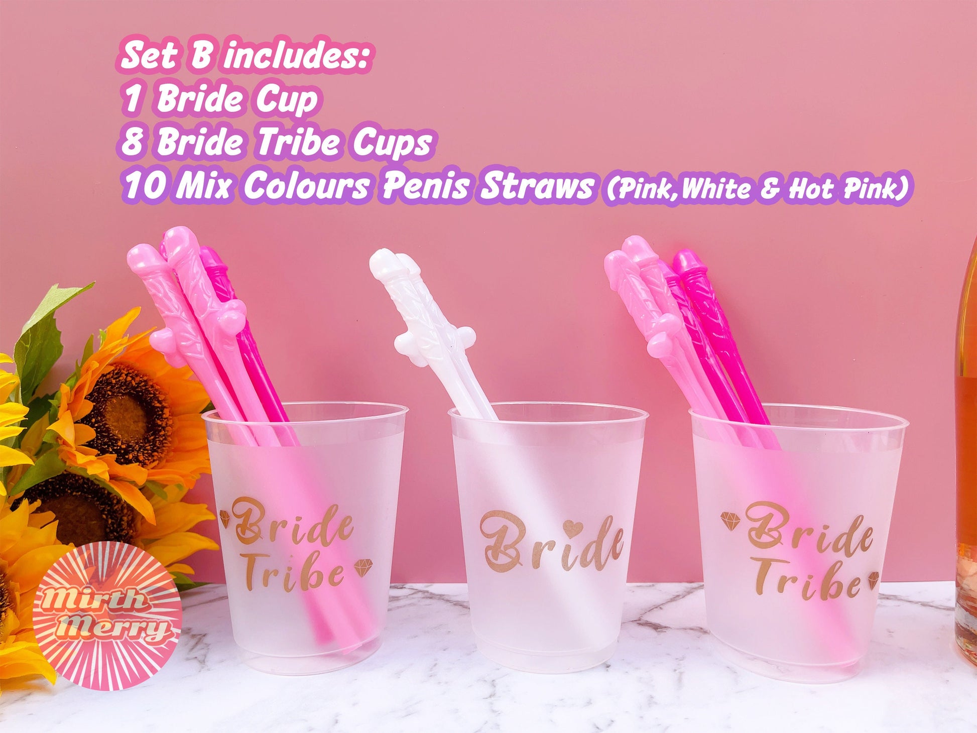 Hen Party Cups+Penis Straws | Reusable Party Cups, Hen Night Cups | Bride Tribe, Bridal Shower Cups | Bridal Shower Gift, Bridesmaid Favors