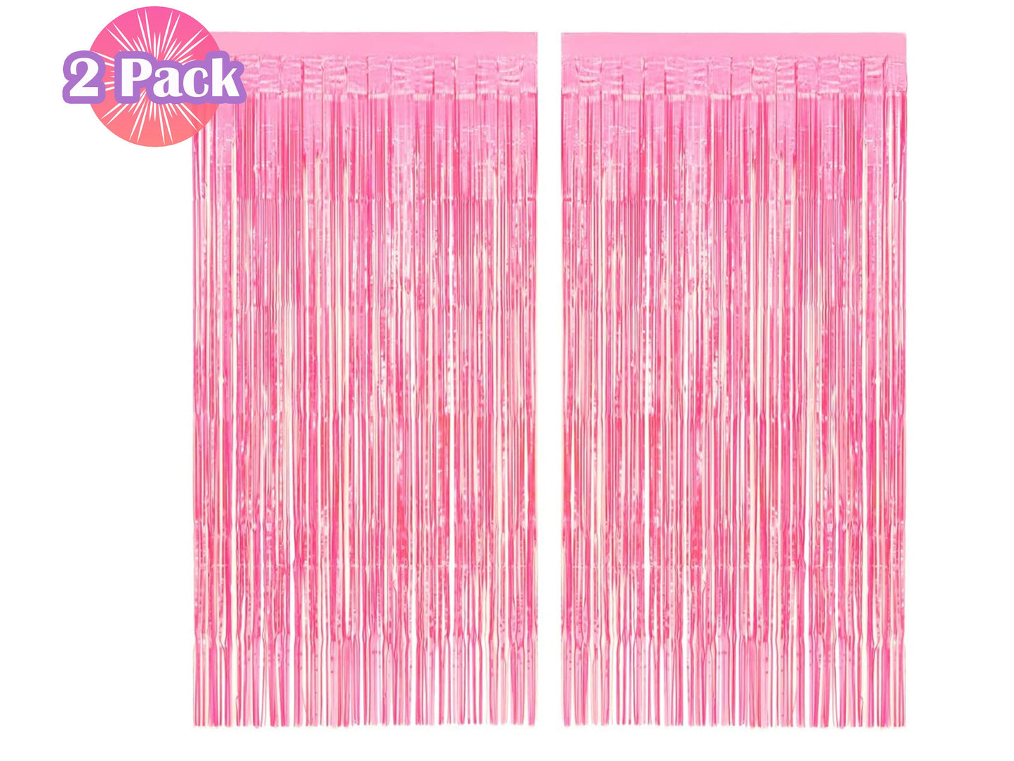 Iridescent Fringe Foil Curtain | Transparent Pink Backdrop, Bridal Shower Backdrop, Wedding, Hen Party, Birthday Photo Booth, Baby Shower