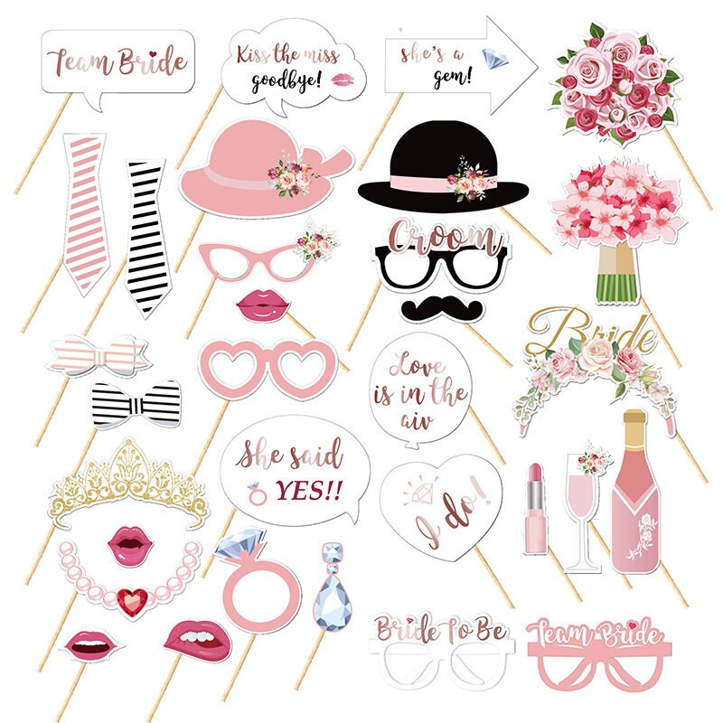 Photo Booth Props Bachelorette Party Games, Bride to Be Bridal Shower, Engagement Party, Hen Party Favors Decorations, Future Mrs Photobooth
