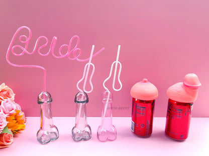 Penis Shaped Drinking Glass, Penis Shot Glass, Penis Beer Can Topper, Bachelorette Party Favors, Hen Party Games, Penis Hoopla Ring