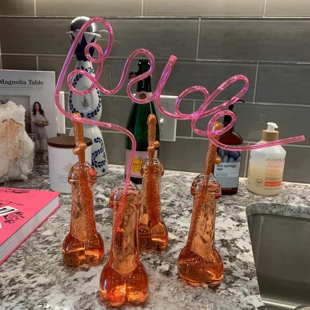 Penis Shaped Drinking Glass, Penis Shot Glass, Penis Beer Can Topper, Bachelorette Party Favors, Hen Party Games, Penis Hoopla Ring