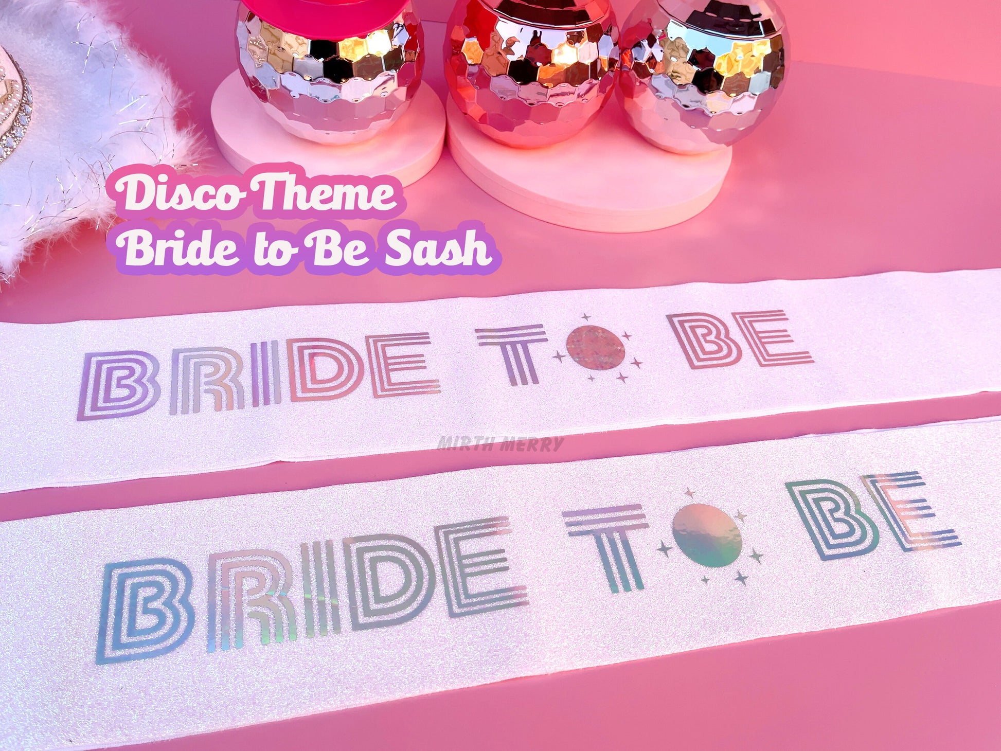 Bride to Be Sash| Hen Party Sash | Iridescent Foil Glitter Sash | Bride To Be Disco Theme Sash | Bachelorette Favors | Last Disco