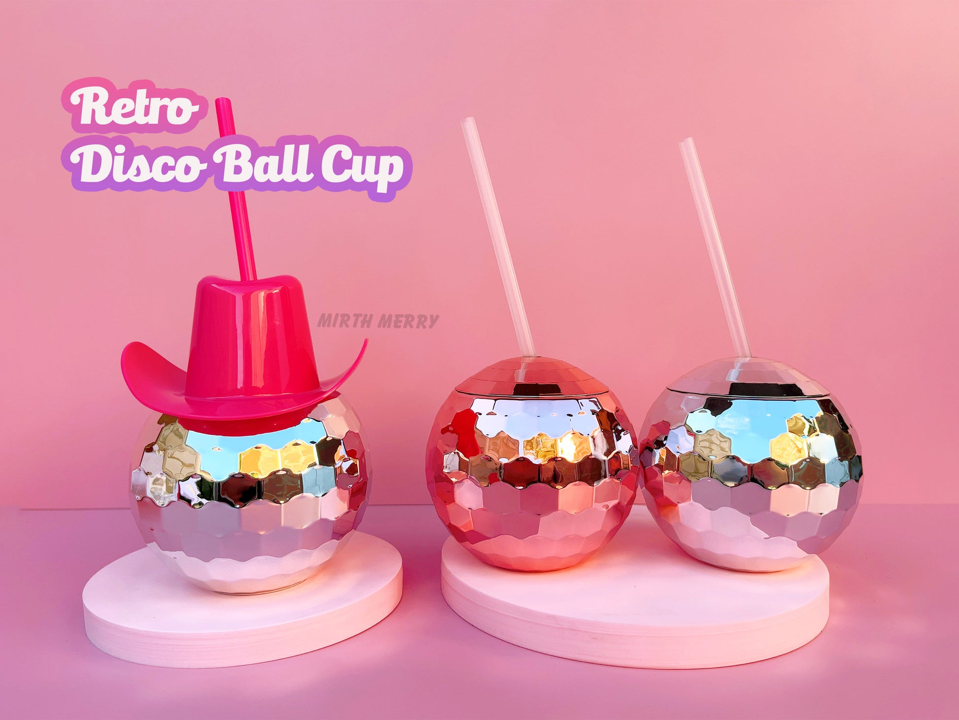 Disco Ball Cups, Last Disco Hen Party Favors, Disco Cowgirl Cowboy, Disco Ball Tumblers, Bridal Shower metallic rose gold silver
