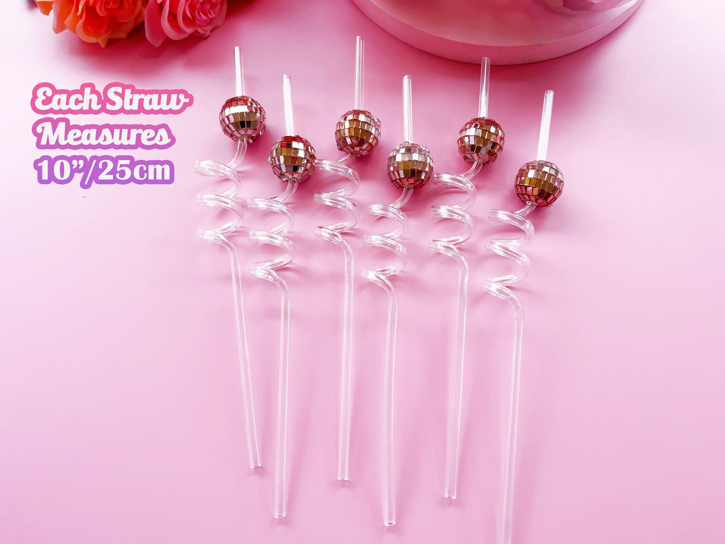 Disco Ball Swirly Straw, Last Disco Hen Party Favors, Disco Cowgirl Cowboy, Bridal Shower, Bachelorette Decorations, 70's, Reusable Straw
