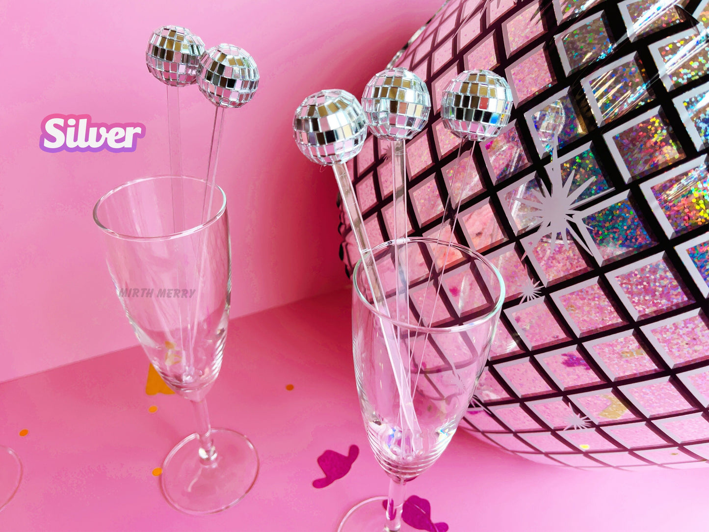 Disco Ball Drink Stirrers 6 Pack, Last Disco Hen Party Favors, Disco Cowgirl Cowboy, Bridal Shower, Bachelorette Decorations, 70's