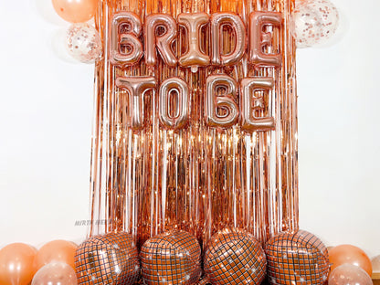 Rose Gold Disco Ball Foil Balloons - 4 pk, 22" | Hen Party Decorations, Last Disco, Birthday Party, Groovy 70s Balloons, Bachelorette Party