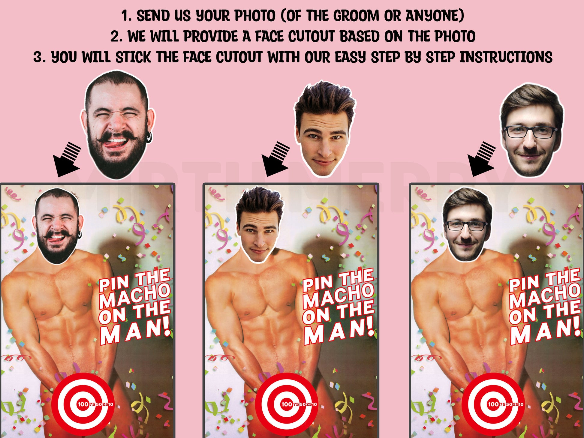 Pin the Macho on the Man, Junk on the Hunk, Hens Party Games, Pin the Tail on the Hunk, Bachelorette Party Supplies, Novelty Party Favors