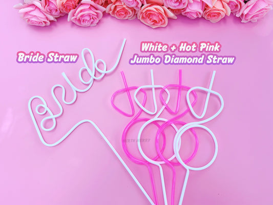 Bride Straw+Diamond Ring Straw | Bachelorette Party Favors | Bride To Be Gift | Hen Party Supplies, Bridal Shower + Party Decorations