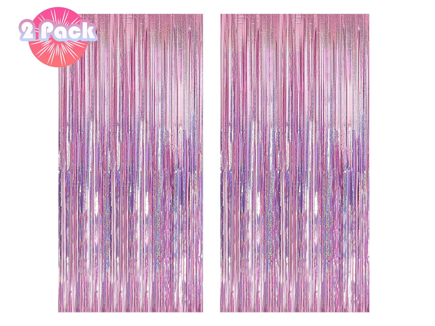 Holographic Silver Fringe Foil Curtain | Iridescent Backdrop, Bridal Shower Backdrop, Wedding, Hen Party, Birthday Photo Booth, Last Disco