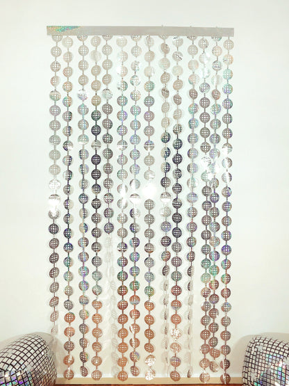 Disco Ball Foil Curtain | Iridescent Backdrop, Bridal Shower Backdrop, Wedding, Hen Party, Birthday Photo Booth, Last Disco